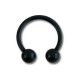 Ohr- / Tragus-Piercing Blackline Titan Grad 23 Eloxiert Schwarz Zwei Kugeln