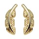 Feather Gold Anodized 316L Surgical Steel Earrings Ear Stud Pair