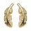Ohrring Stud Chirurgenstahl 316L Eloxiert Golden Feder