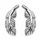 Feather Metallized 316L Surgical Steel Earrings Ear Stud Pair