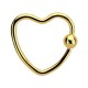 Daith-Piercing Ring Stahl 316L BCR/CBR Herz Eloxiert Gold