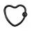 Piercing Ceja / Anillo Acero 316L BCR/CBR Corazón Anodizado Negro