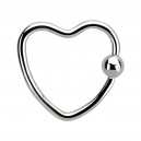 Daith-Piercing Ring Stahl 316L BCR/CBR Herz Metallisiert