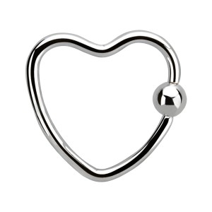 Daith-Piercing Ring Stahl 316L BCR/CBR Herz Metallisiert
