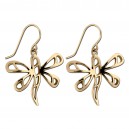Butterfly Zircon Gold PVD 316L Steel Hanging Earrings Ear Pair