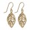 Pendientes Colgando Acero 316L Zircon Gold PVD Hoja 6 Strass