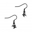 Little Bird Black PVD 316L Steel Hanging Earrings Ear Pair