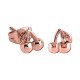 Cherries Molded Pink PVD 316L Steel Earrings Ear Studs Pair