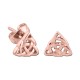 Triquetra Molded Pink PVD 316L Steel Earrings Ear Studs Pair