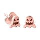 Ghosts Molded Pink PVD 316L Steel Earrings Ear Studs Pair