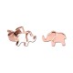 Elephants Molded Pink PVD 316L Steel Earrings Ear Studs Pair