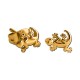 Lizard Molded Gold PVD 316L Steel Earrings Ear Studs Pair