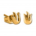 Flame Molded Gold PVD 316L Steel Earrings Ear Studs Pair