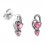 Ohrringe Stud Stahl 316L Halb-Schmetterling Zwei Rosanem Strasssteine