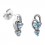 Ohrring Stud Stahl 316L Halb-Schmetterling Zwei Türkisene Strasssteine