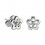 Ohrringe Kind 925 Sterlingsilber Kontur Blume Strass Gr&uuml;n