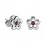 Ohrring Kind 925 Sterlingsilber Kontur Blume Strass Lila