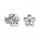 Ohrringe Kind 925 Sterlingsilber Kontur Blume Strass Hellblau
