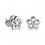 Ohrringe Kind 925 Sterlingsilber Kontur Blume Strass Mehrfarbig