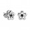 Ohrringe Kind 925 Sterlingsilber Kontur Blume Strass Schwarz