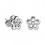 Ohrringe Kind 925 Sterlingsilber Kontur Blume Strass Wei&szlig;