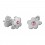 Ohrring Kind 925 Sterlingsilber Blume Strass Rosa Zwei Blätter