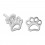 Ohrring Kind 925 Sterlingsilber Kontur Pfote Hund