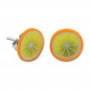 Ohrringe Kind Stud Acryl Fimo UV Orange Scheibe