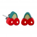 Ohrringe Kind Stud Acryl Fimo UV Kirschen