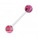 Pink/Purple Vortex Flexible Tongue Bar Barbell with Transparent Bar