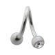 Helix- / Spiral-Piercing Chirurgenstahl Zwei Weiße Strasssteine