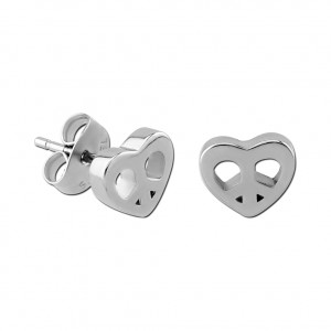 Ohrringe Stud Chirurgenstahl 316L Gegossen Herz Peace