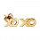 Xoxo Molded Gold PVD 316L Steel Earrings Ear Studs Pair