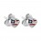 USA Flag Heart Casting 316L Surgical Steel Earrings Ear Stud Pair