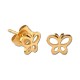 Butterfly Contour Molded Gold PVD 316L Steel Earrings Ear Studs Pair