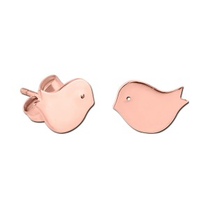 Chicks Molded Pink PVD 316L Steel Earrings Ear Studs Pair