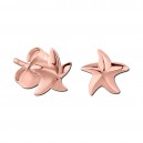 Sea Stars Molded Pink PVD 316L Steel Earrings Ear Studs Pair