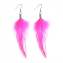 Ohrringe Stahl 316L Feder Schlicht Rosa