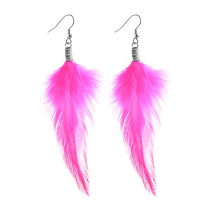 Ohrringe Stahl 316L Feder Schlicht Rosa