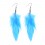 Ohrringe Stahl 316L Feder Schlicht Blau