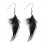 Black Simple Feather 316L Steel Earrings Ear Studs Pair