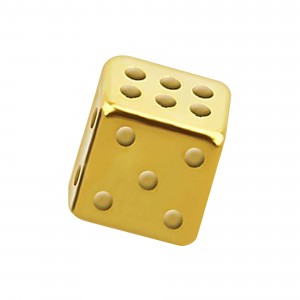 Einzelner Piercing-Würfel Stahl 316L Eloxiert Golden