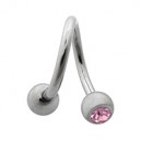 Helix- / Spiral-Piercing Chirurgenstahl Zwei Rosanem Strasssteine