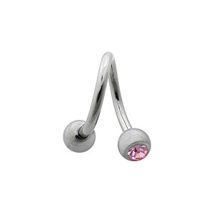 Helix- / Spiral-Piercing Chirurgenstahl Zwei Rosanem Strasssteine