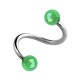 Green Shimmering Acrylic Helix Piercing Twisted Ring w/ Balls
