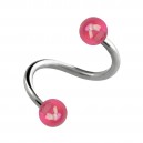 Spiral-Piercing Helix Acryl Schimmernd Kugeln Rosa