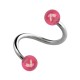 Spiral-Piercing Helix Acryl Schimmernd Kugeln Rosa
