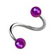 Spiral-Piercing Helix Acryl Schimmernd Kugeln Lila