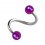 Spiral-Piercing Helix Acryl Schimmernd Kugeln Lila