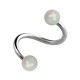 Spiral-Piercing Helix Acryl Schimmernd Kugeln Wei&szlig;